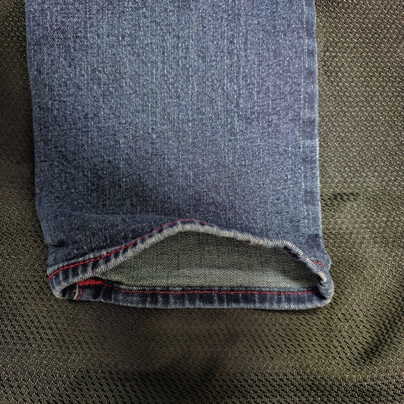 True ReligionMen's Blue Ricky Red Stitch SuperT Jean Size 34 *Geno Relaxed Slim* - Picture 6 of 16